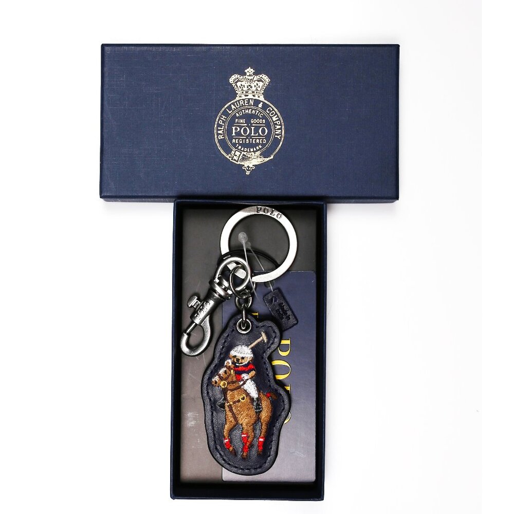 Polo Ralph Lauren Polo Bear Leather Key Fob — Brand New in Box MSRP $65.00